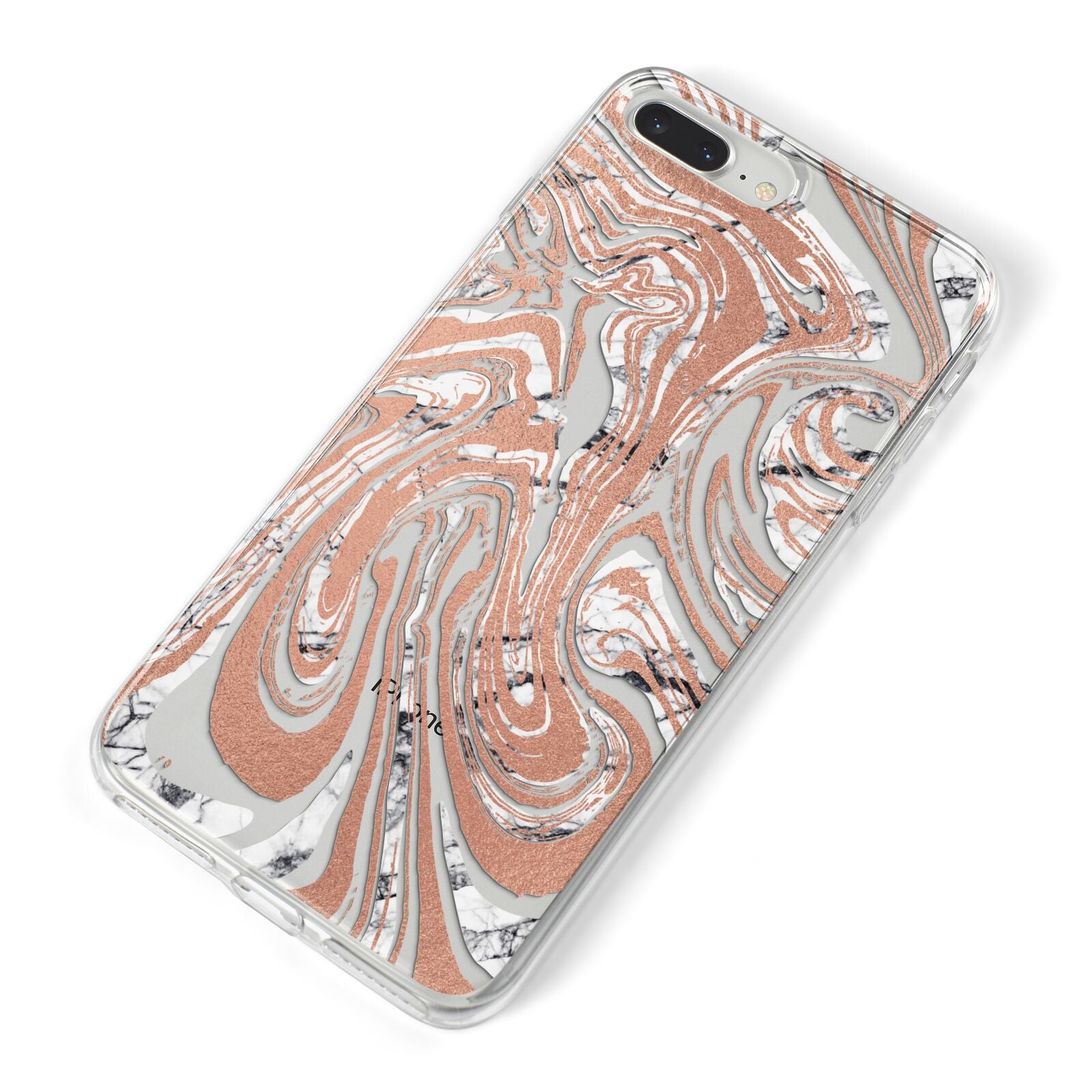 Gold And White Marble iPhone 8 Plus Bumper Case on Silver iPhone Alternative Image