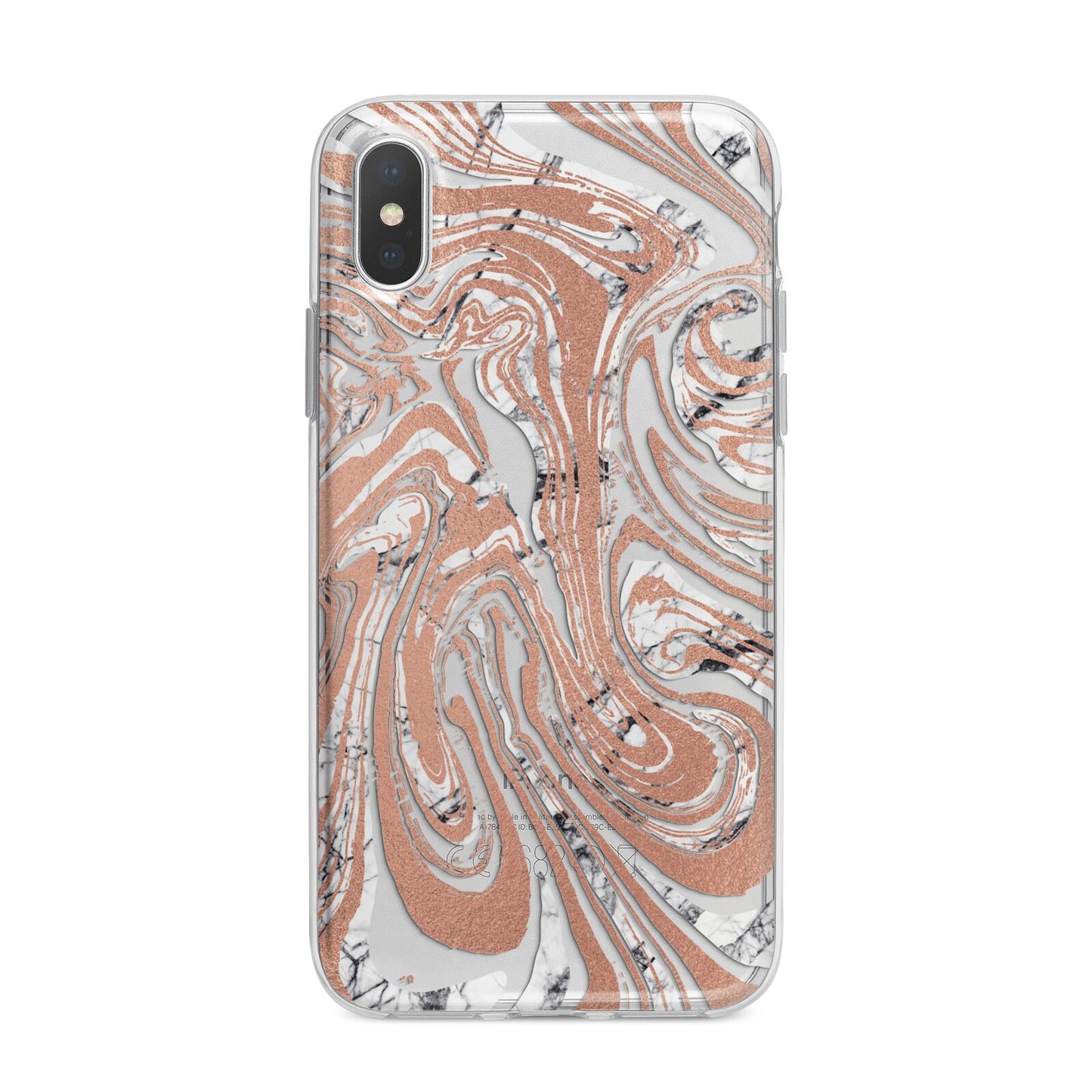 Gold And White Marble iPhone X Bumper Case on Silver iPhone Alternative Image 1