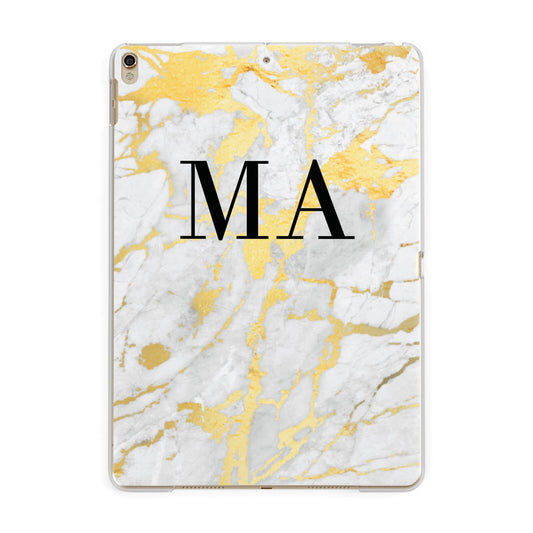 Gold Marble Custom Initials Apple iPad Gold Case