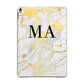 Gold Marble Custom Initials Apple iPad Grey Case