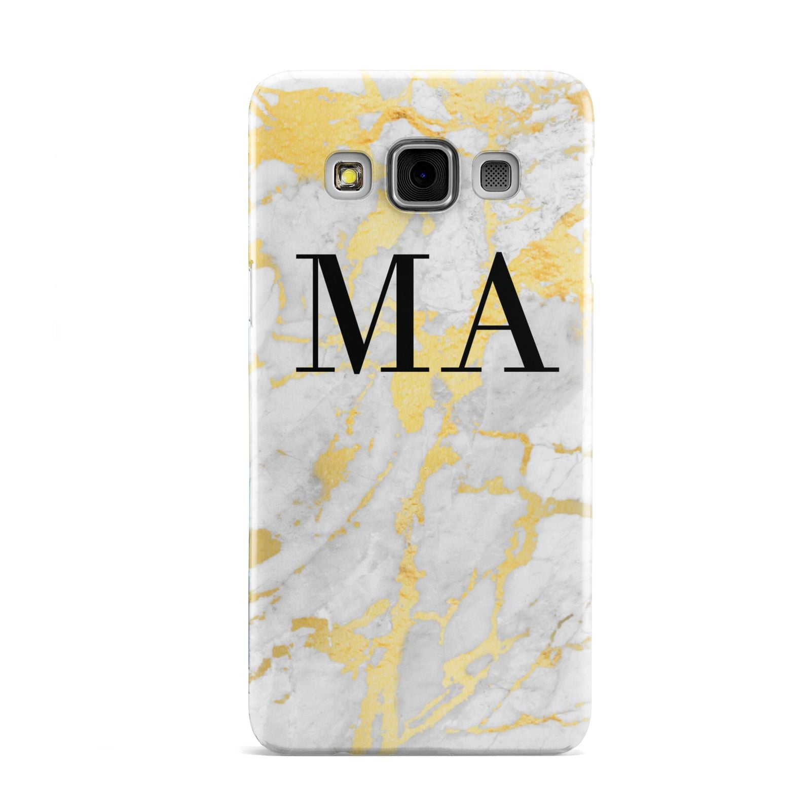 Gold Marble Custom Initials Samsung Galaxy A3 Case