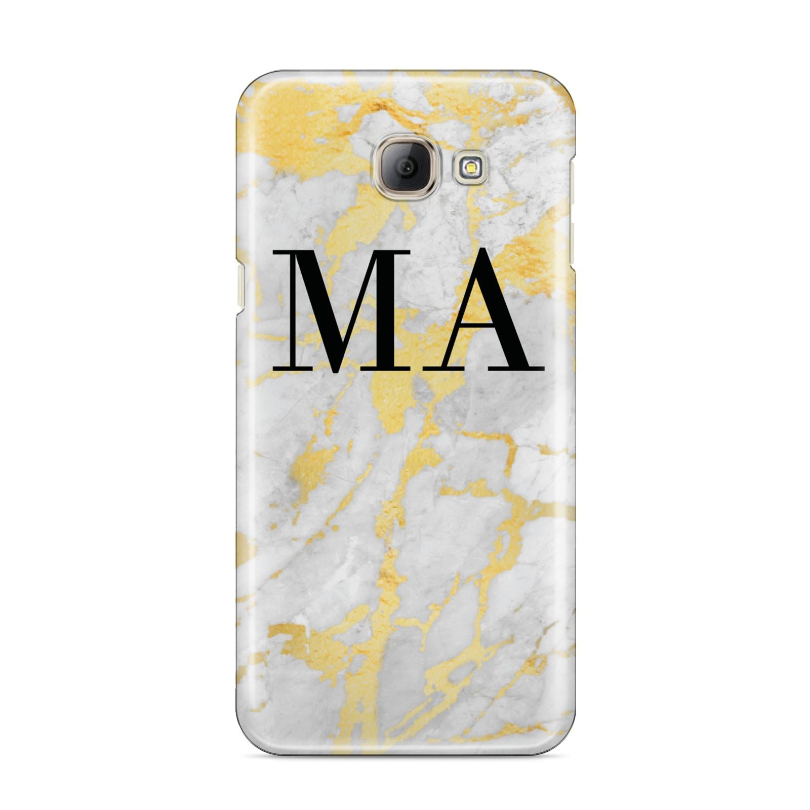 Gold Marble Custom Initials Samsung Galaxy A8 2016 Case