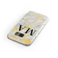 Gold Marble Custom Initials Samsung Galaxy Case Front Close Up