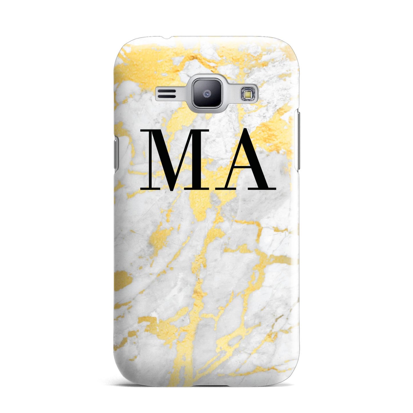 Gold Marble Custom Initials Samsung Galaxy J1 2015 Case