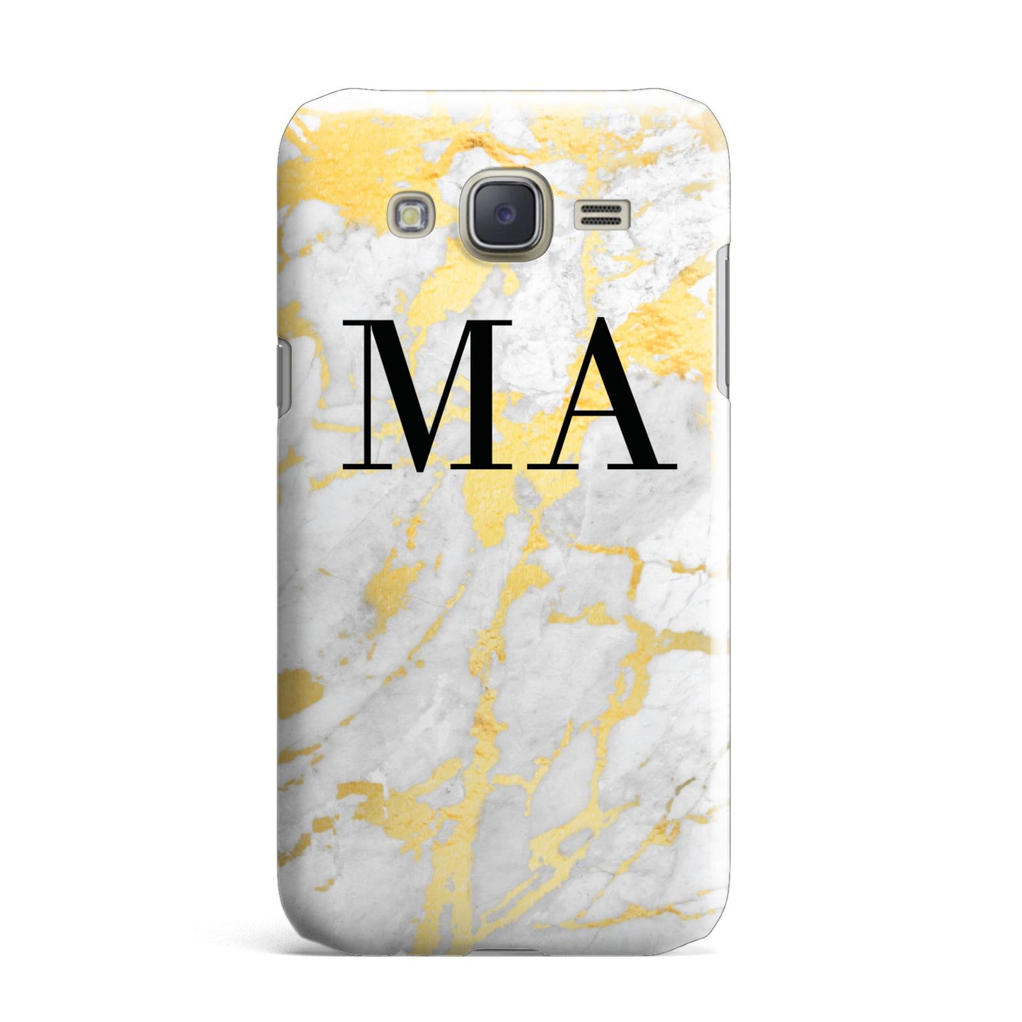 Gold Marble Custom Initials Samsung Galaxy J7 Case