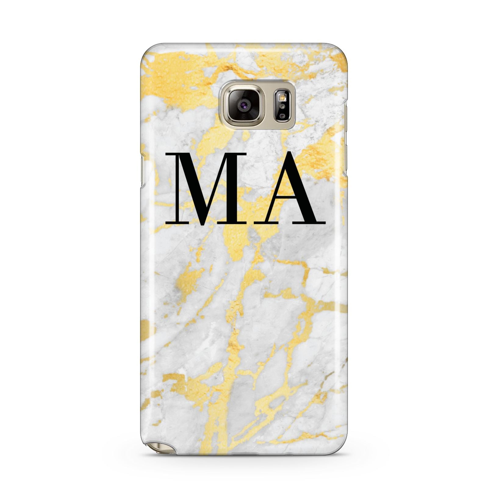 Gold Marble Custom Initials Samsung Galaxy Note 5 Case
