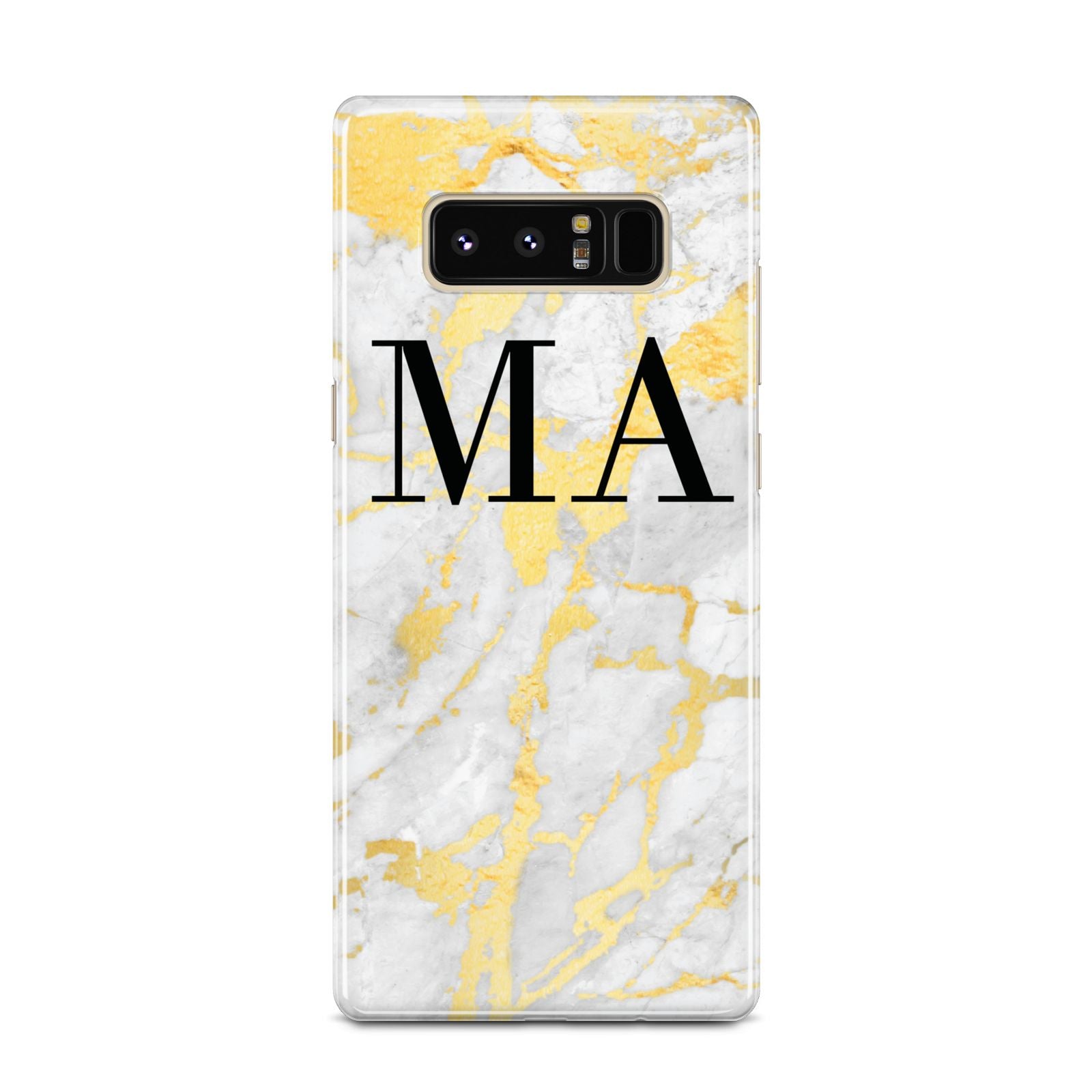Gold Marble Custom Initials Samsung Galaxy Note 8 Case