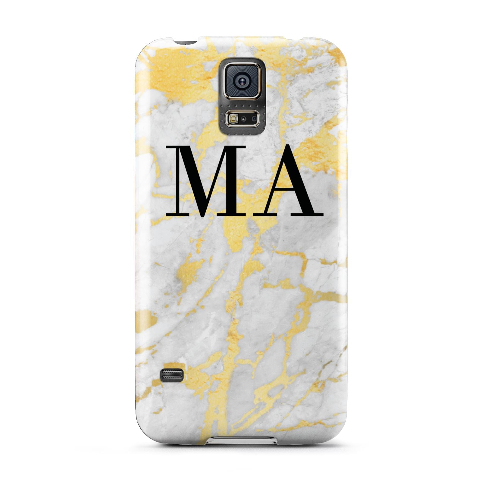 Gold Marble Custom Initials Samsung Galaxy S5 Case