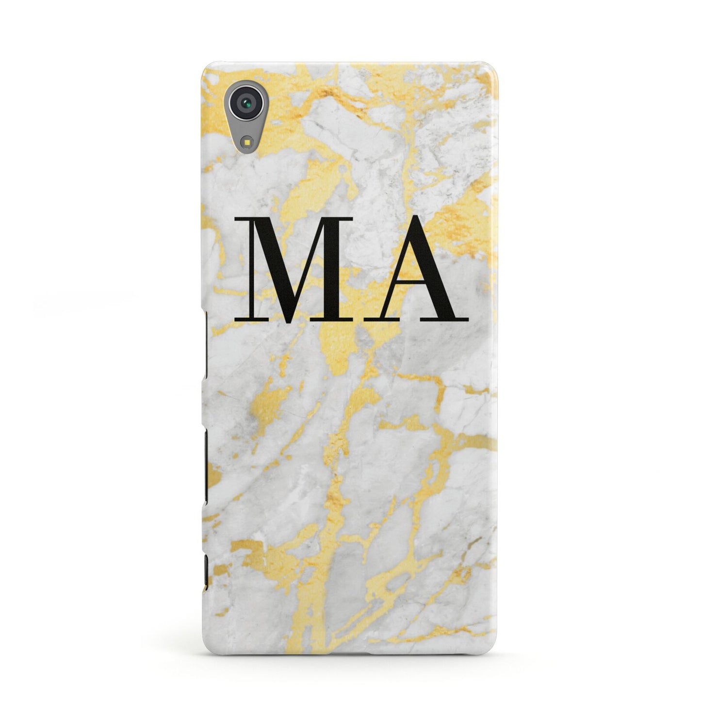 Gold Marble Custom Initials Sony Xperia Case
