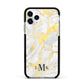 Gold Marble Initials Customised Apple iPhone 11 Pro in Silver with Black Impact Case