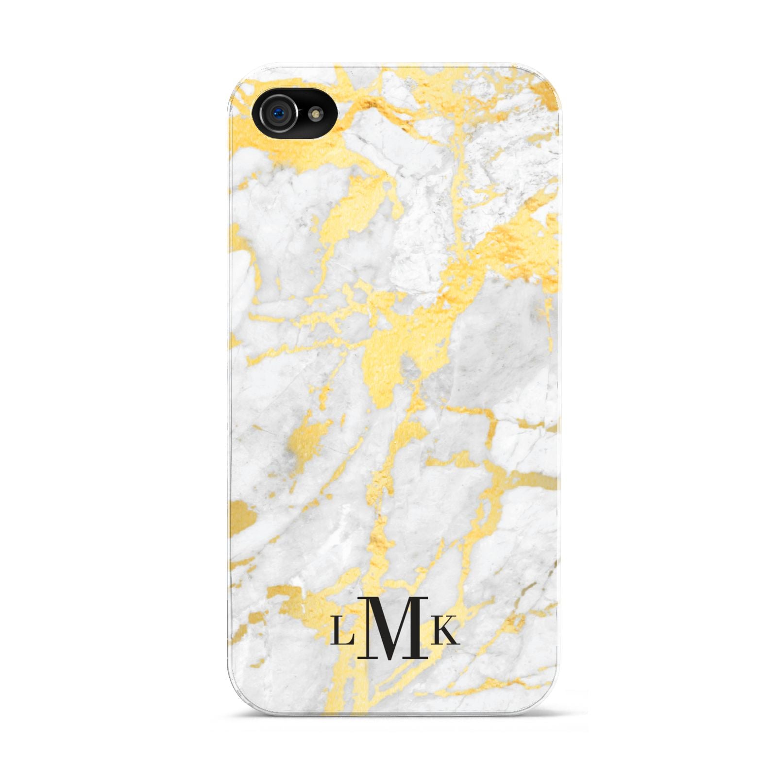Gold Marble Initials Customised Apple iPhone 4s Case