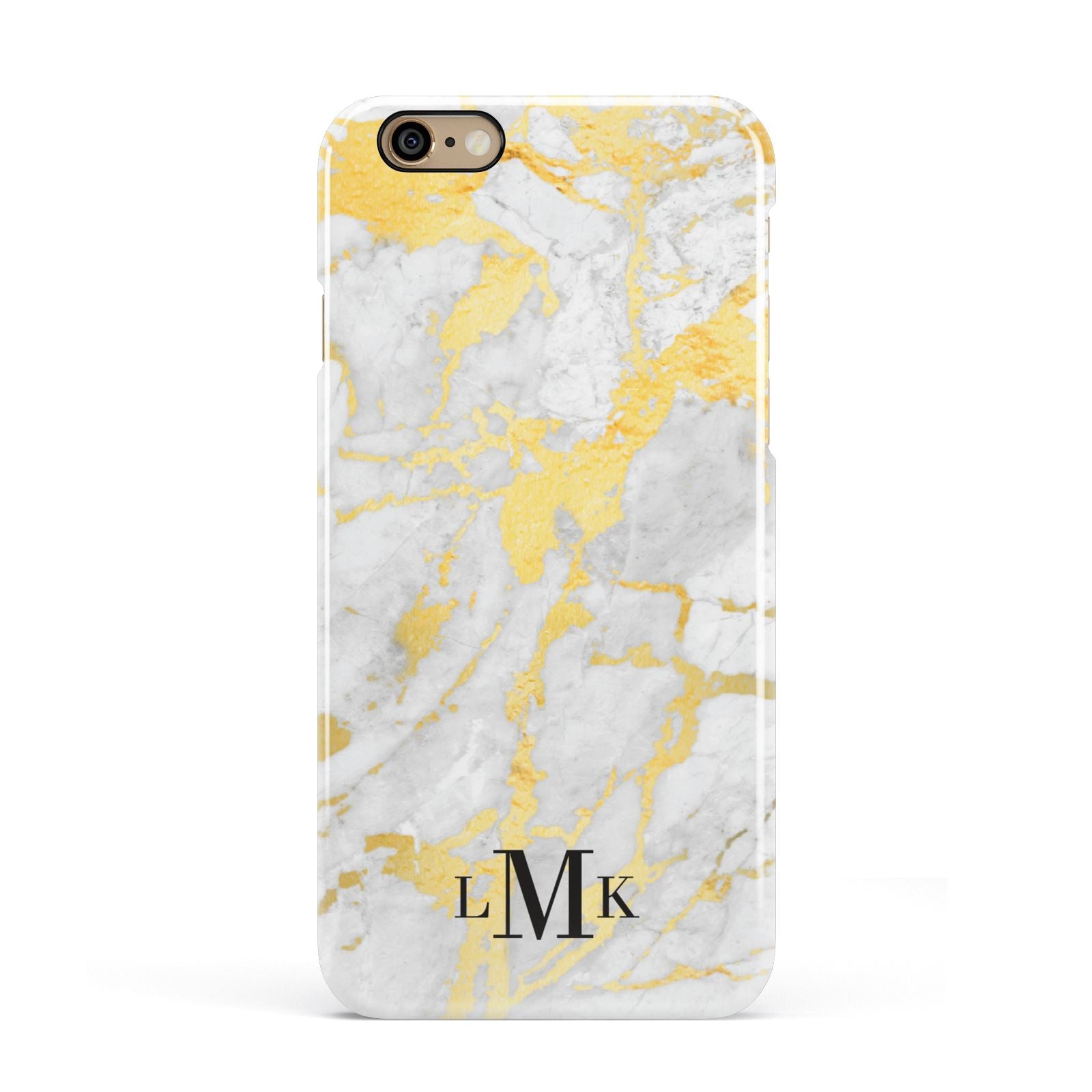 Gold Marble Initials Customised Apple iPhone 6 3D Snap Case