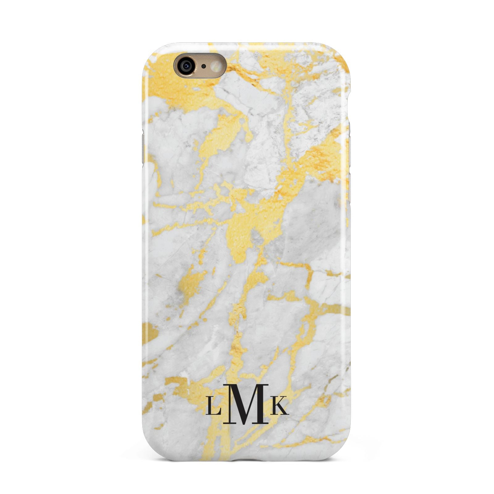 Gold Marble Initials Customised Apple iPhone 6 3D Tough Case