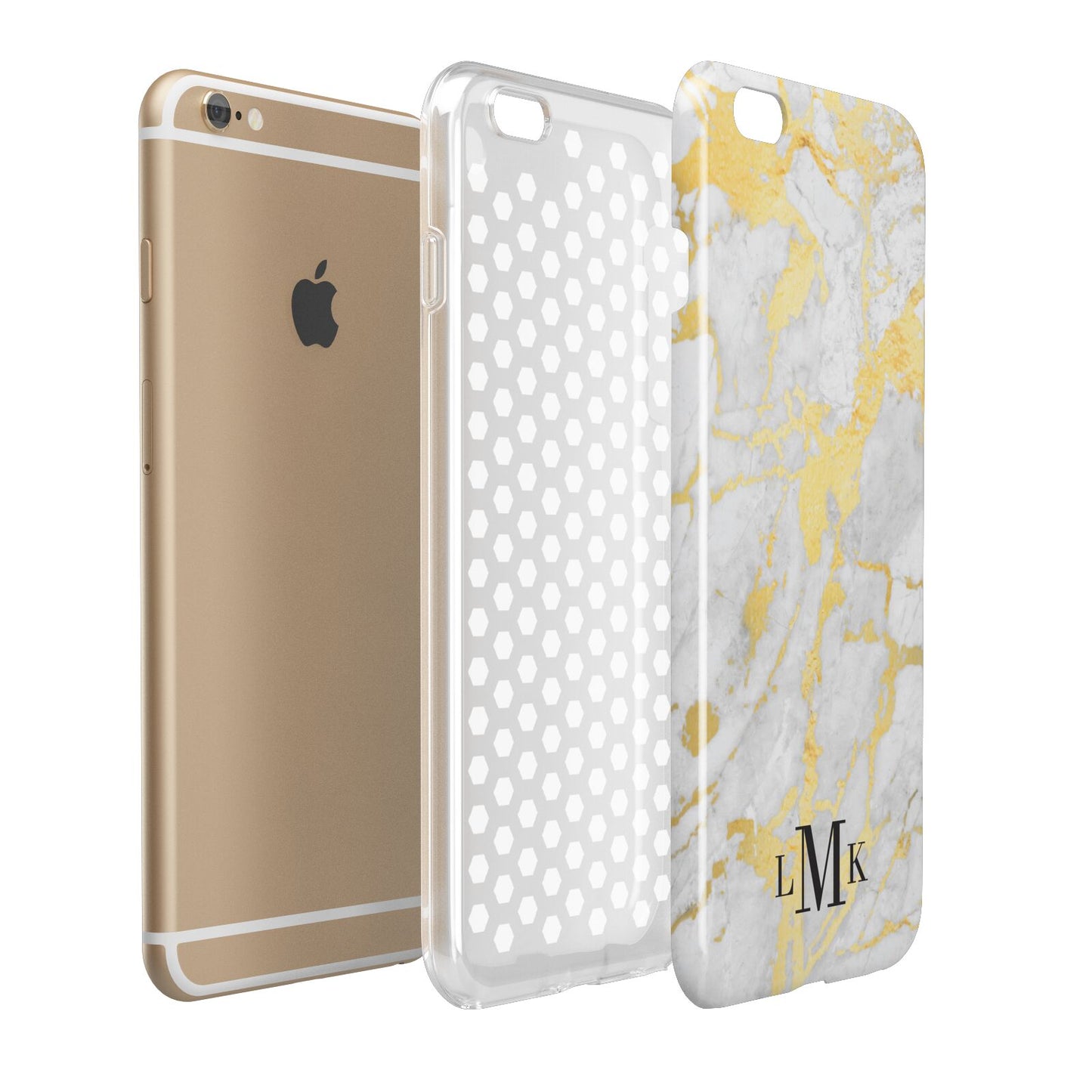 Gold Marble Initials Customised Apple iPhone 6 Plus 3D Tough Case Expand Detail Image