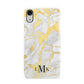 Gold Marble Initials Customised Apple iPhone XR White 3D Snap Case