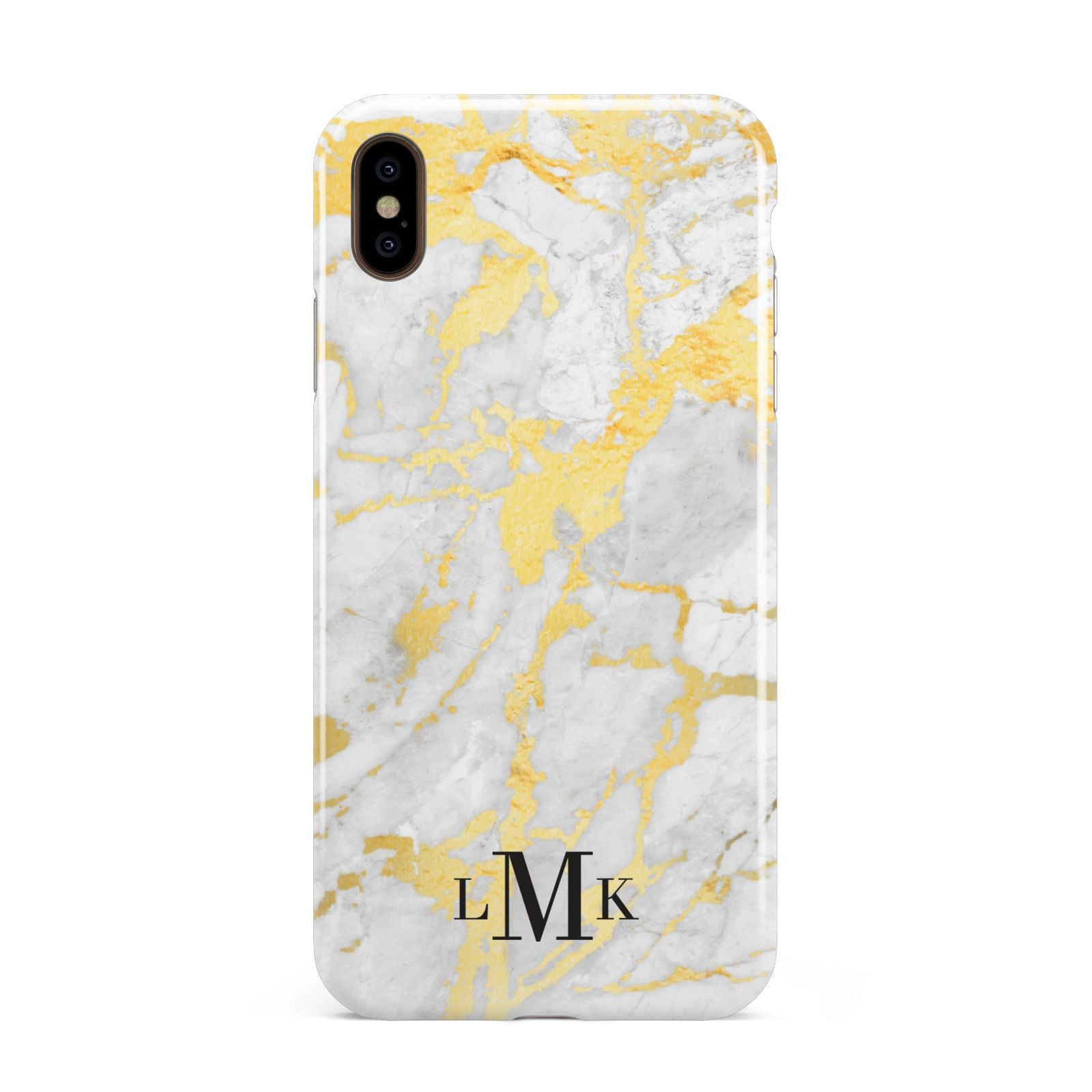 Gold Marble Initials Customised Apple iPhone Xs Max 3D Tough Case