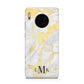 Gold Marble Initials Customised Huawei Mate 30