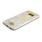 Gold Marble Initials Customised Protective Samsung Galaxy Case Angled Image