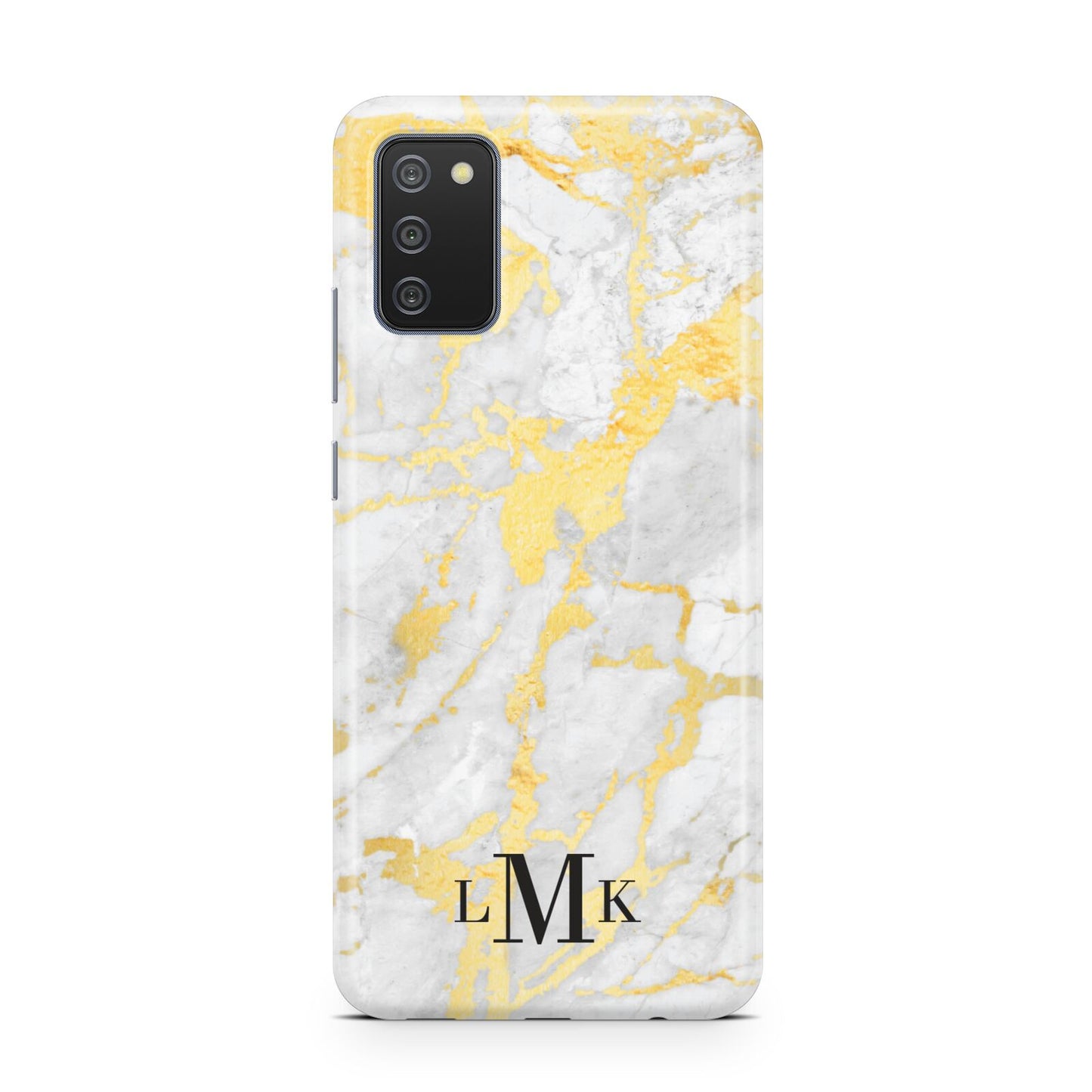 Gold Marble Initials Customised Samsung A02s Case