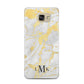 Gold Marble Initials Customised Samsung Galaxy A5 2016 Case on gold phone