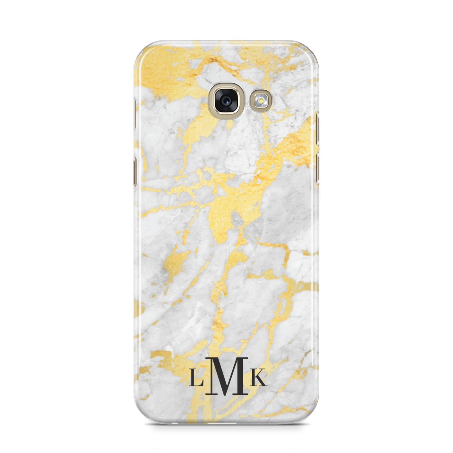 Gold Marble Initials Customised Samsung Galaxy A5 2017 Case on gold phone