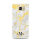 Gold Marble Initials Customised Samsung Galaxy A7 2016 Case on gold phone