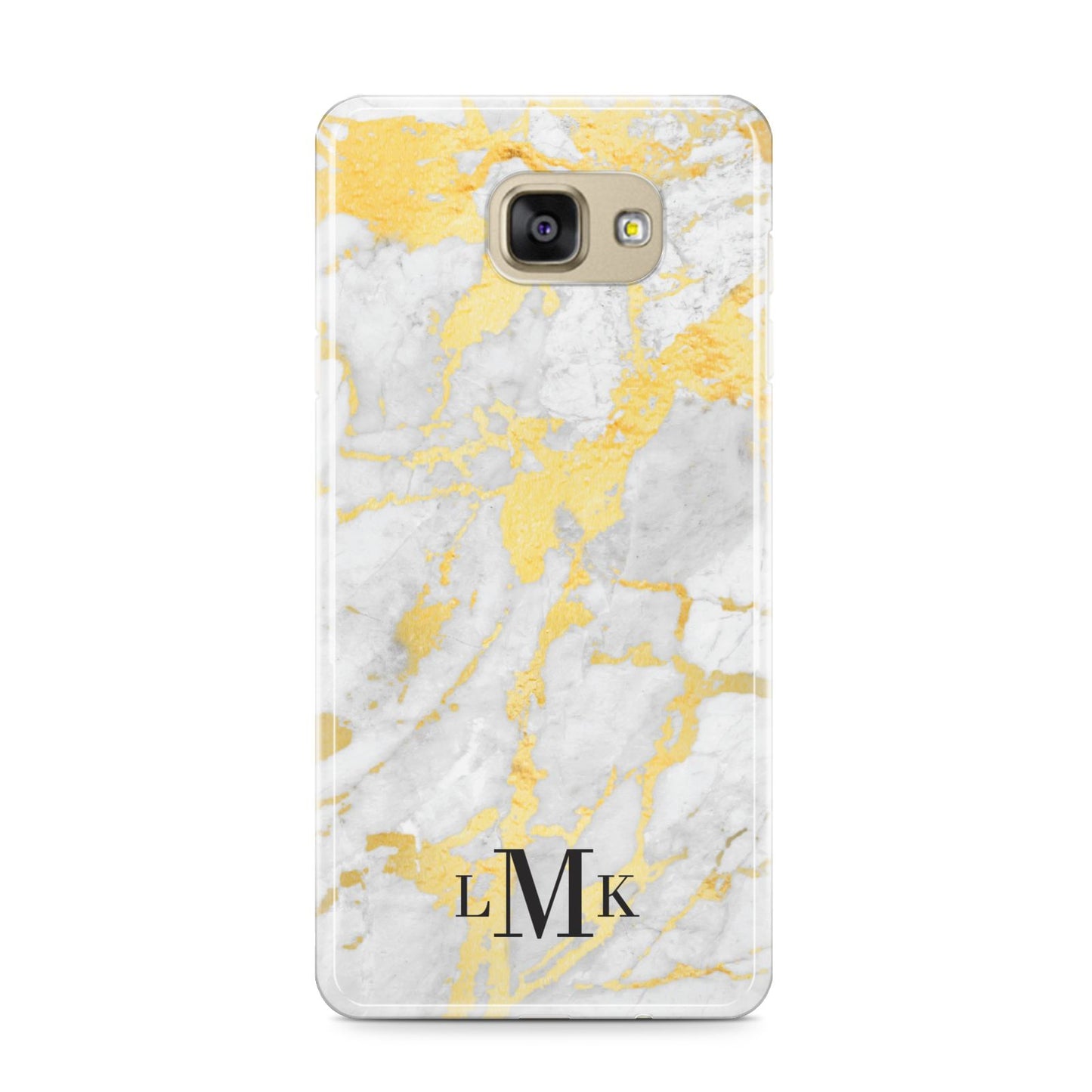 Gold Marble Initials Customised Samsung Galaxy A9 2016 Case on gold phone