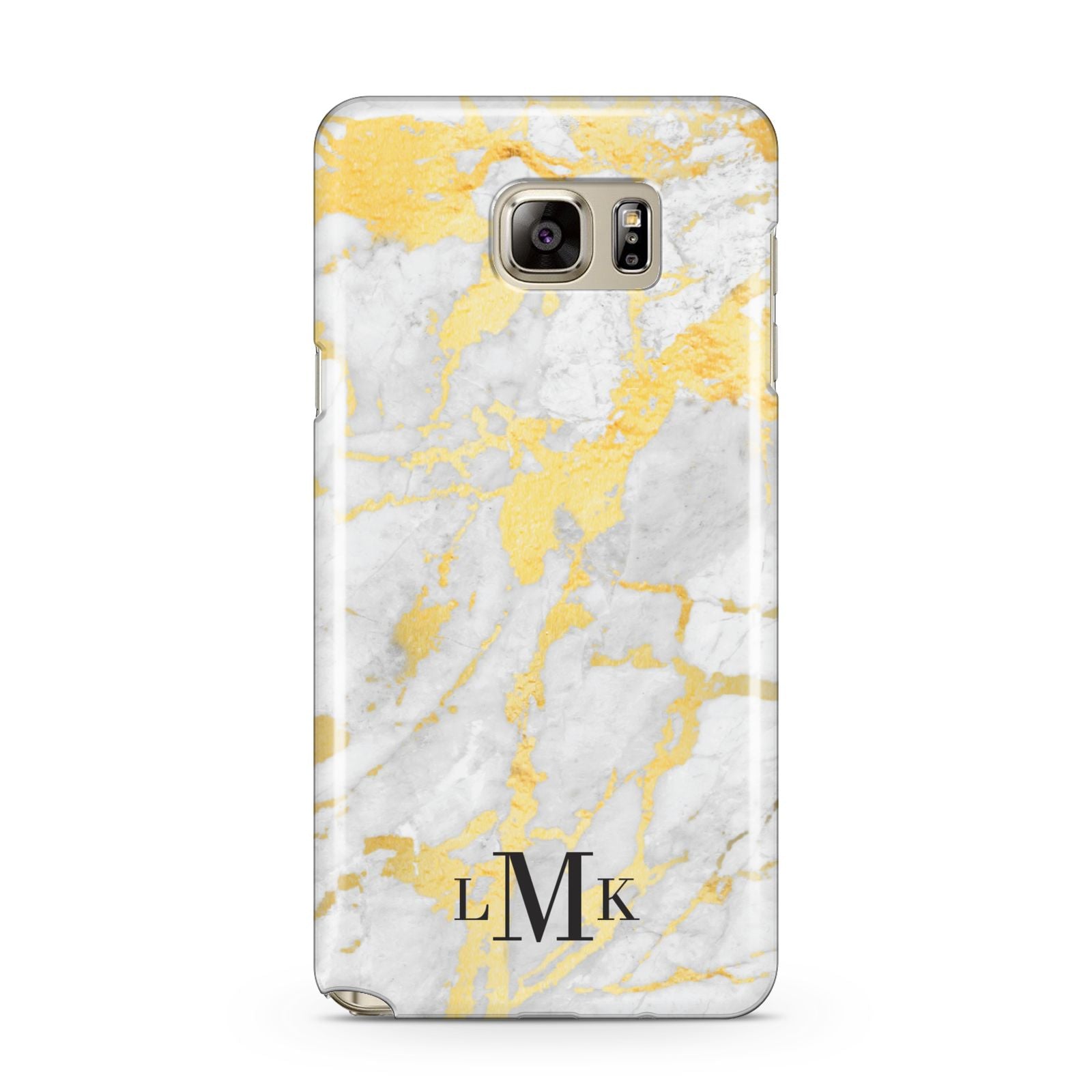 Gold Marble Initials Customised Samsung Galaxy Note 5 Case