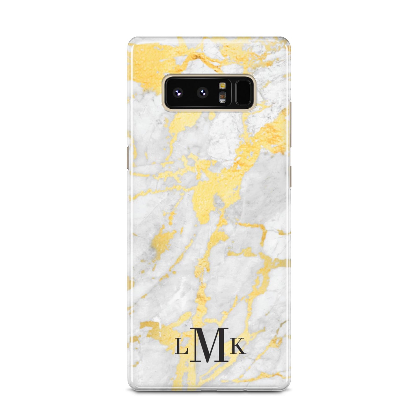 Gold Marble Initials Customised Samsung Galaxy Note 8 Case