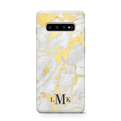 Gold Marble Initials Customised Samsung Galaxy S10 Case