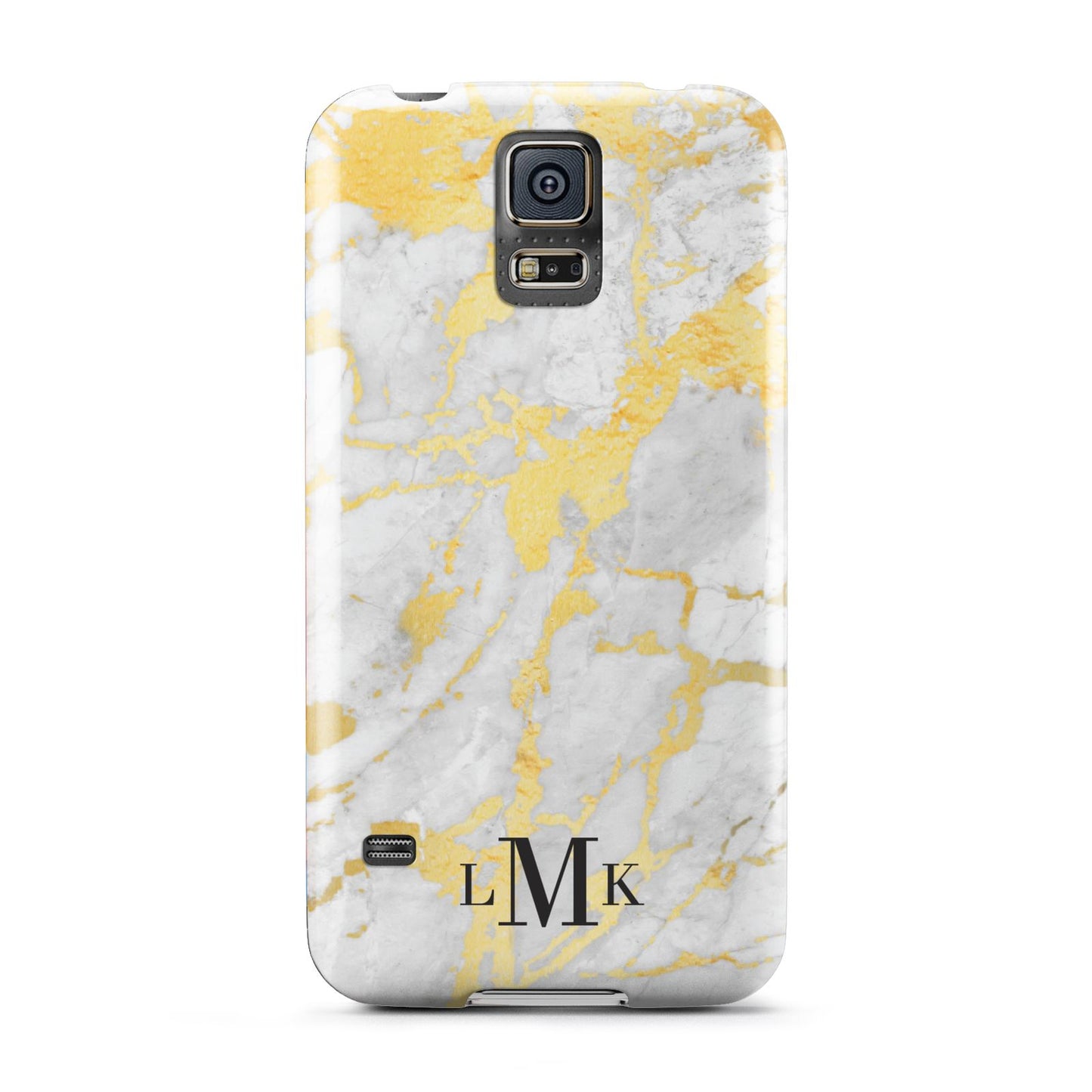 Gold Marble Initials Customised Samsung Galaxy S5 Case