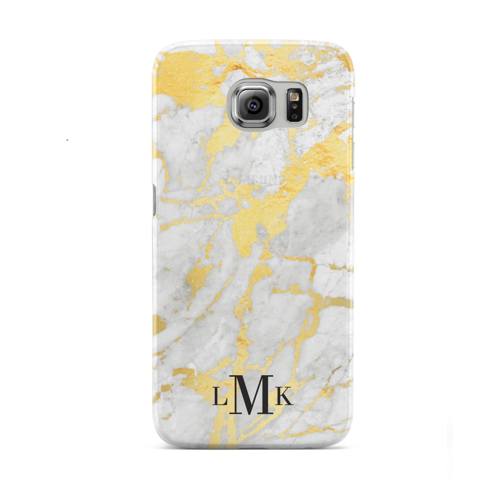 Gold Marble Initials Customised Samsung Galaxy S6 Case