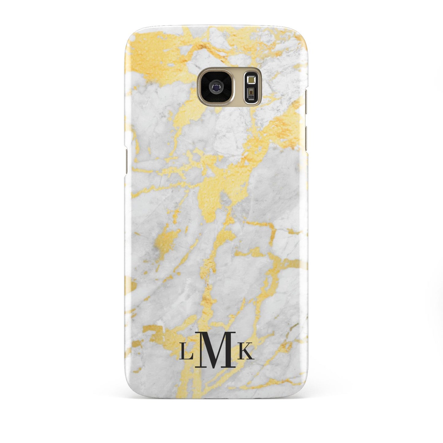 Gold Marble Initials Customised Samsung Galaxy S7 Edge Case