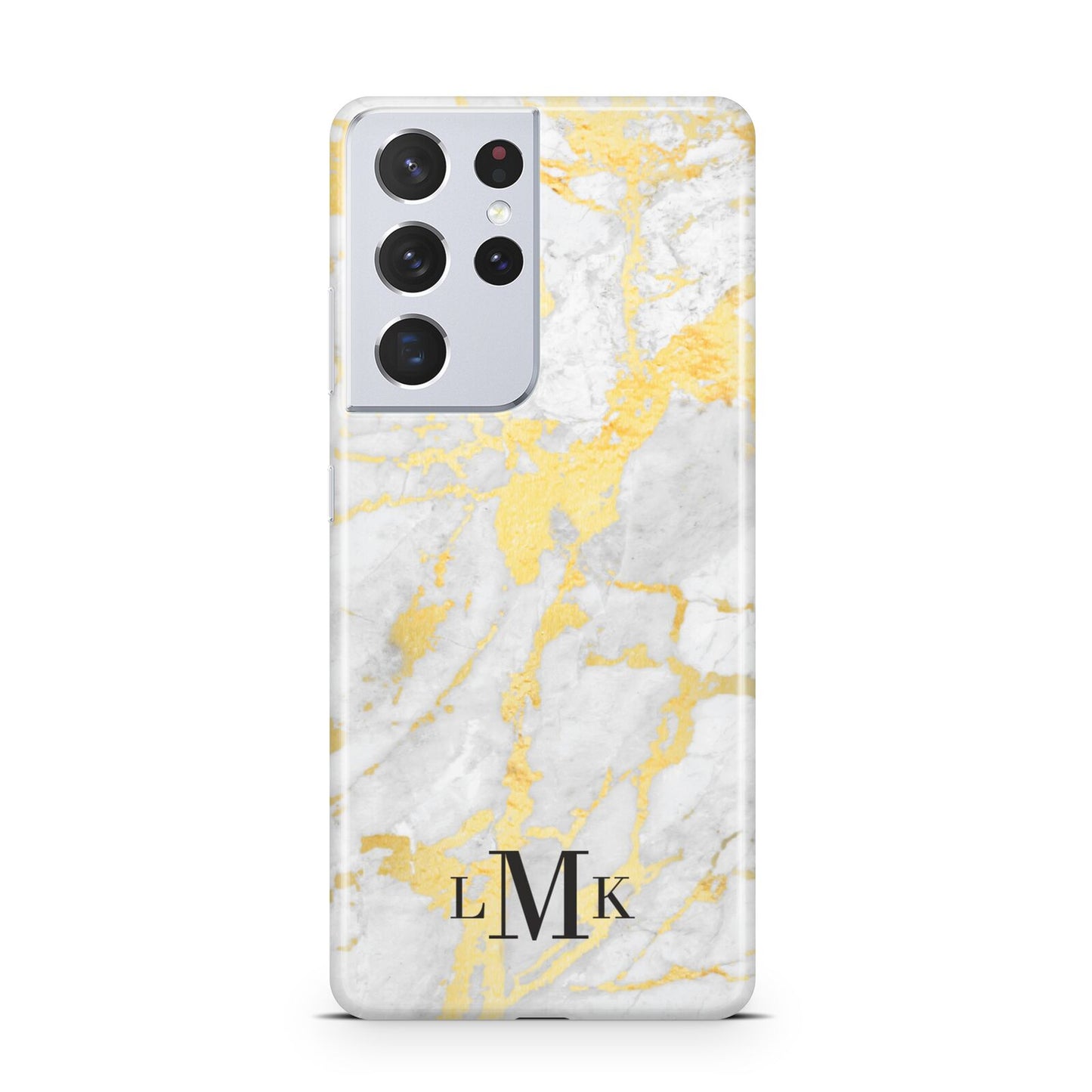 Gold Marble Initials Customised Samsung S21 Ultra Case