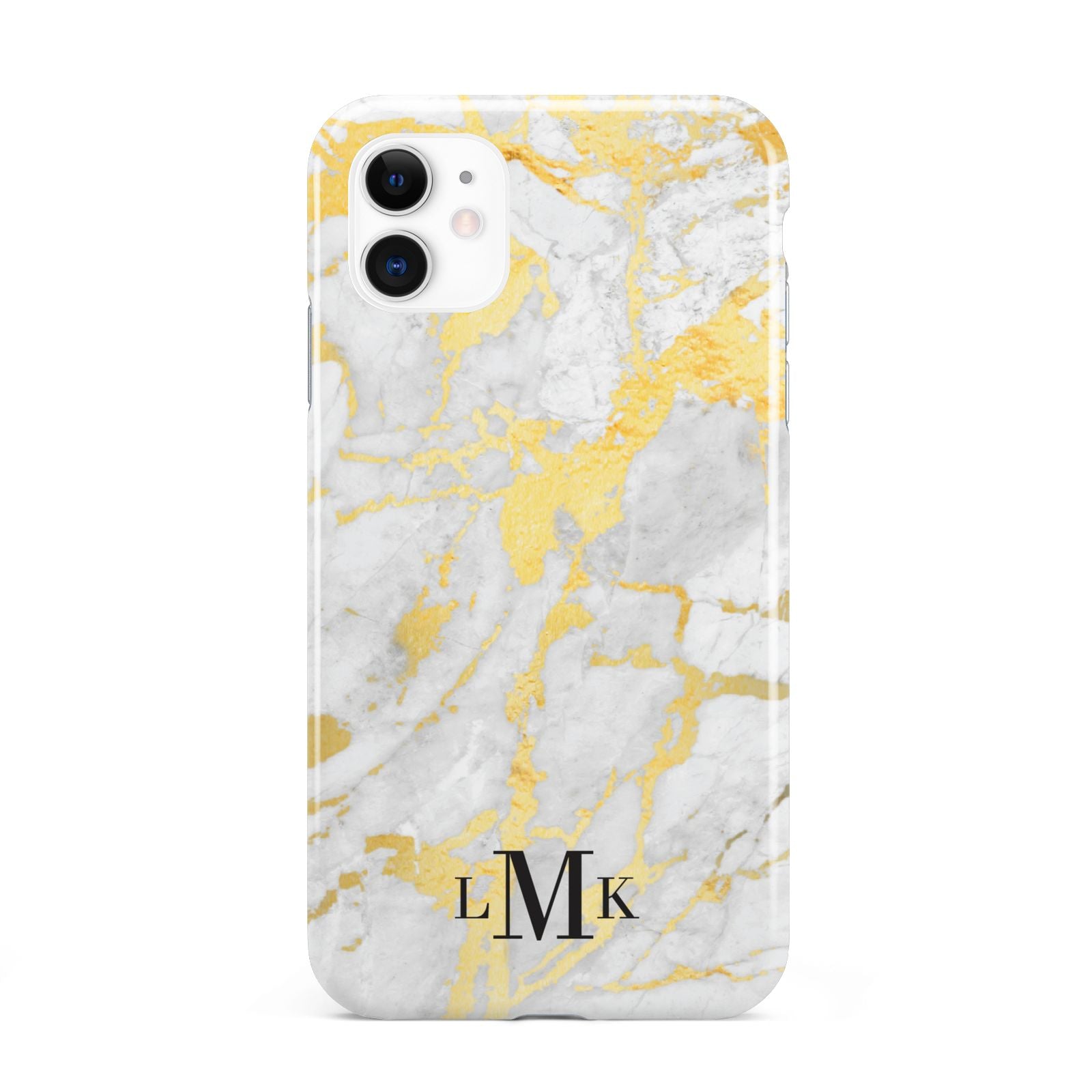 Gold Marble Initials Customised iPhone 11 3D Tough Case
