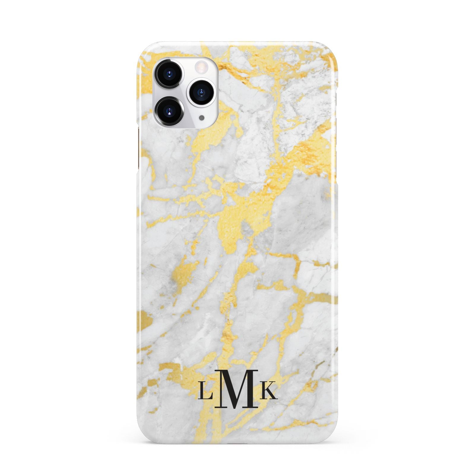 Gold Marble Initials Customised iPhone 11 Pro Max 3D Snap Case