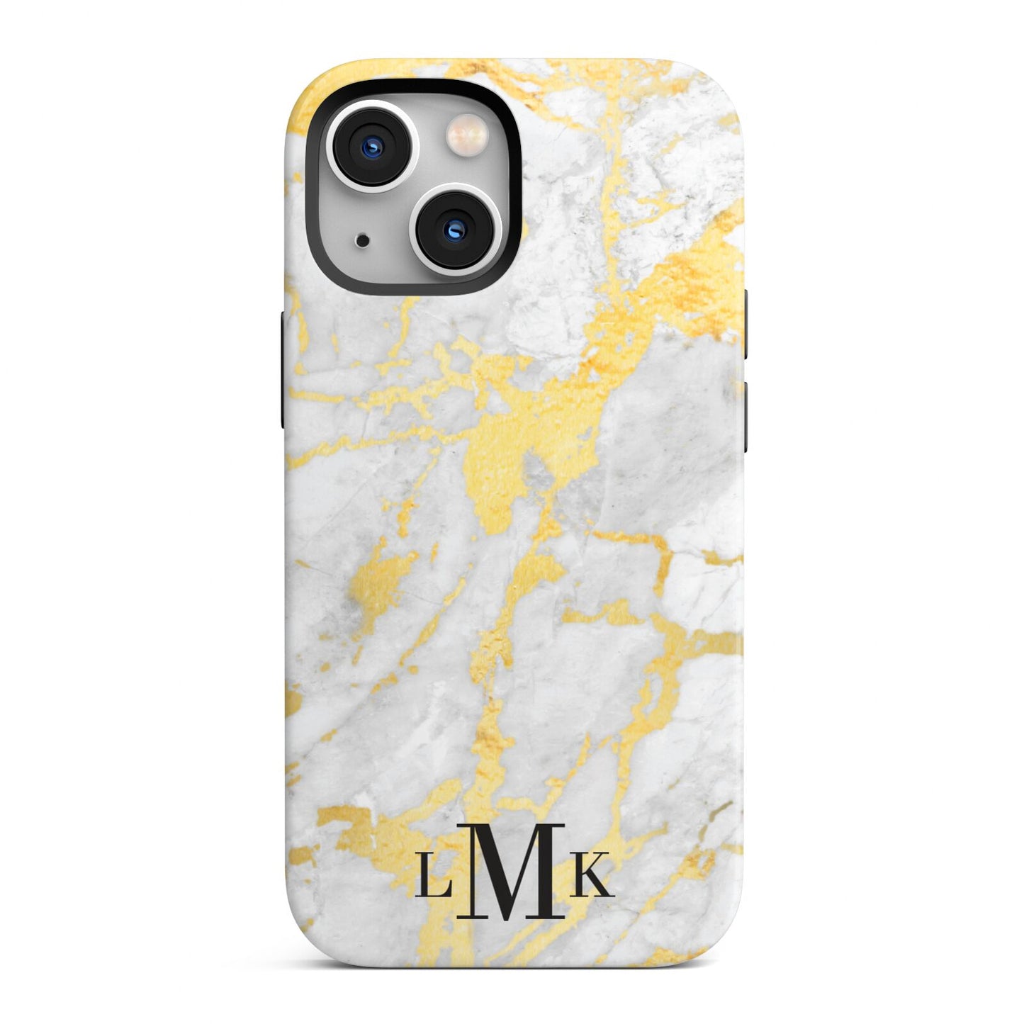 Gold Marble Initials Customised iPhone 13 Mini Full Wrap 3D Tough Case