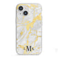 Gold Marble Initials Customised iPhone 13 Mini TPU Impact Case with White Edges