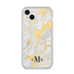 Gold Marble Initials Customised iPhone 14 Plus Clear Tough Case Starlight