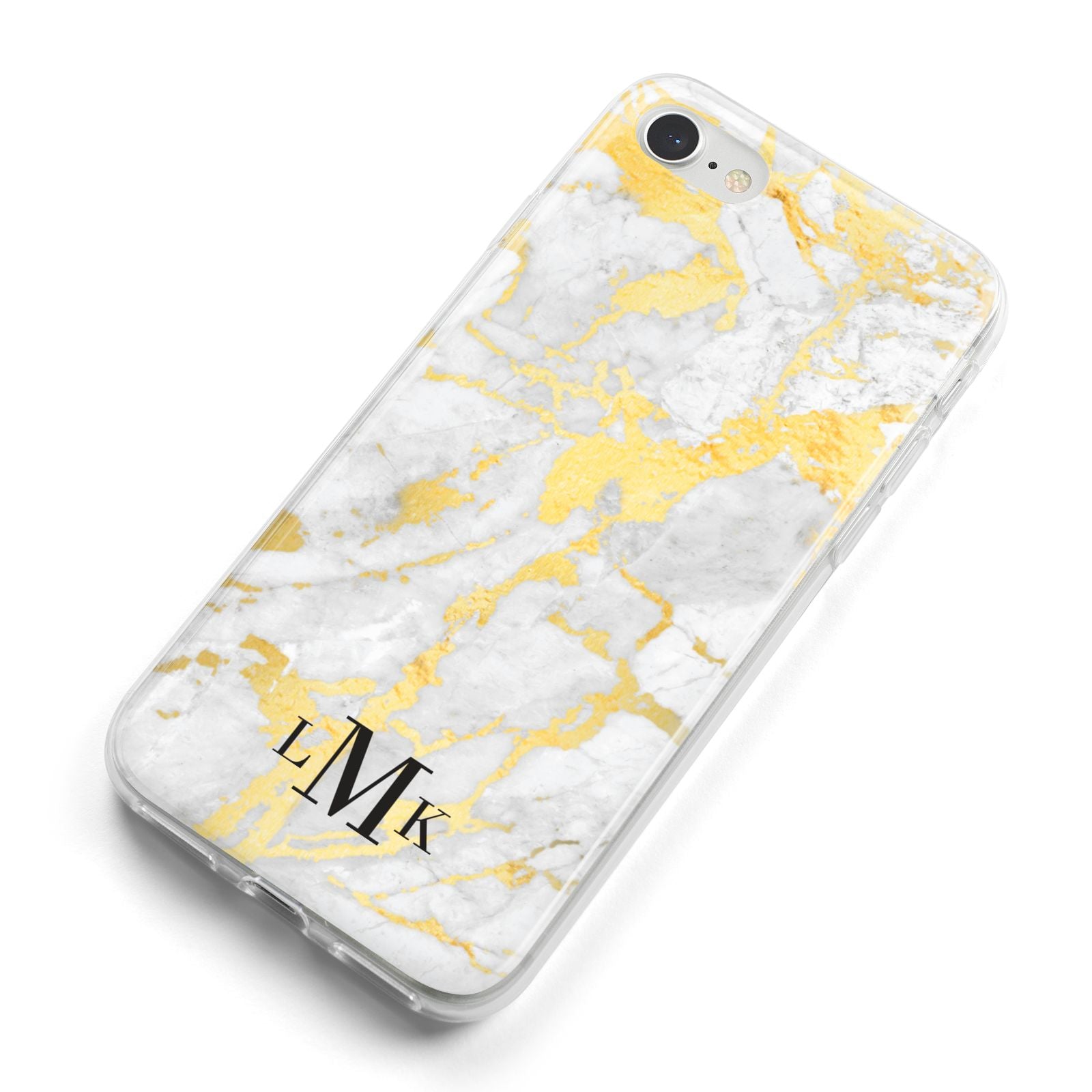 Gold Marble Initials Customised iPhone 8 Bumper Case on Silver iPhone Alternative Image
