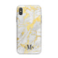 Gold Marble Initials Customised iPhone X Bumper Case on Silver iPhone Alternative Image 1
