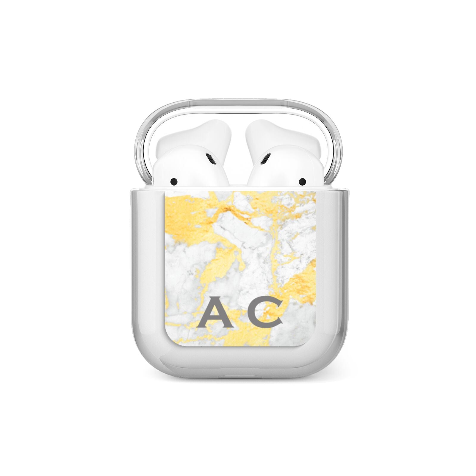 Gold Marble Initials Personalised AirPods Case