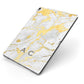 Gold Marble Initials Personalised Apple iPad Case on Grey iPad Side View
