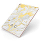 Gold Marble Initials Personalised Apple iPad Case on Rose Gold iPad Side View