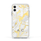 Gold Marble Initials Personalised Apple iPhone 11 in White with White Impact Case