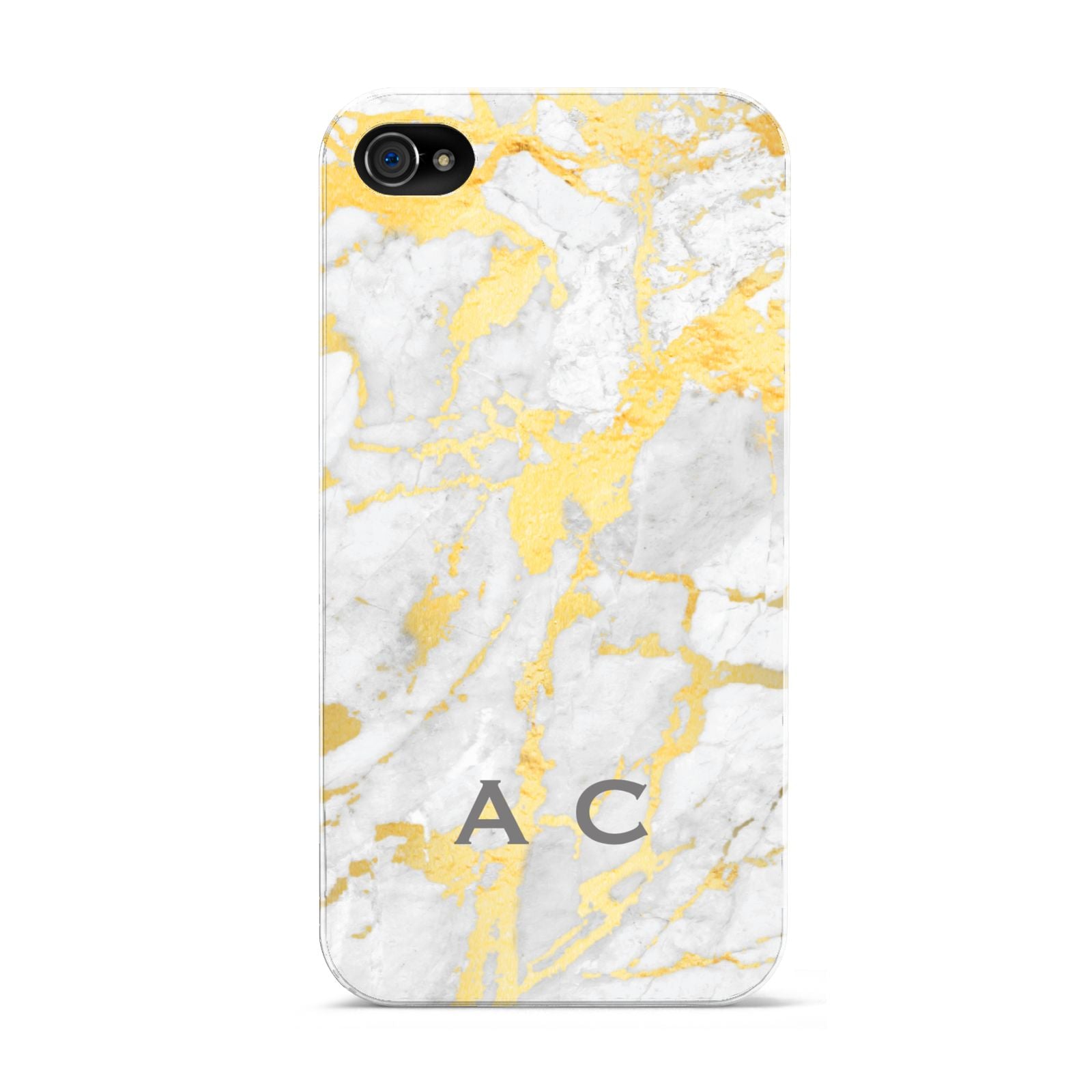 Gold Marble Initials Personalised Apple iPhone 4s Case