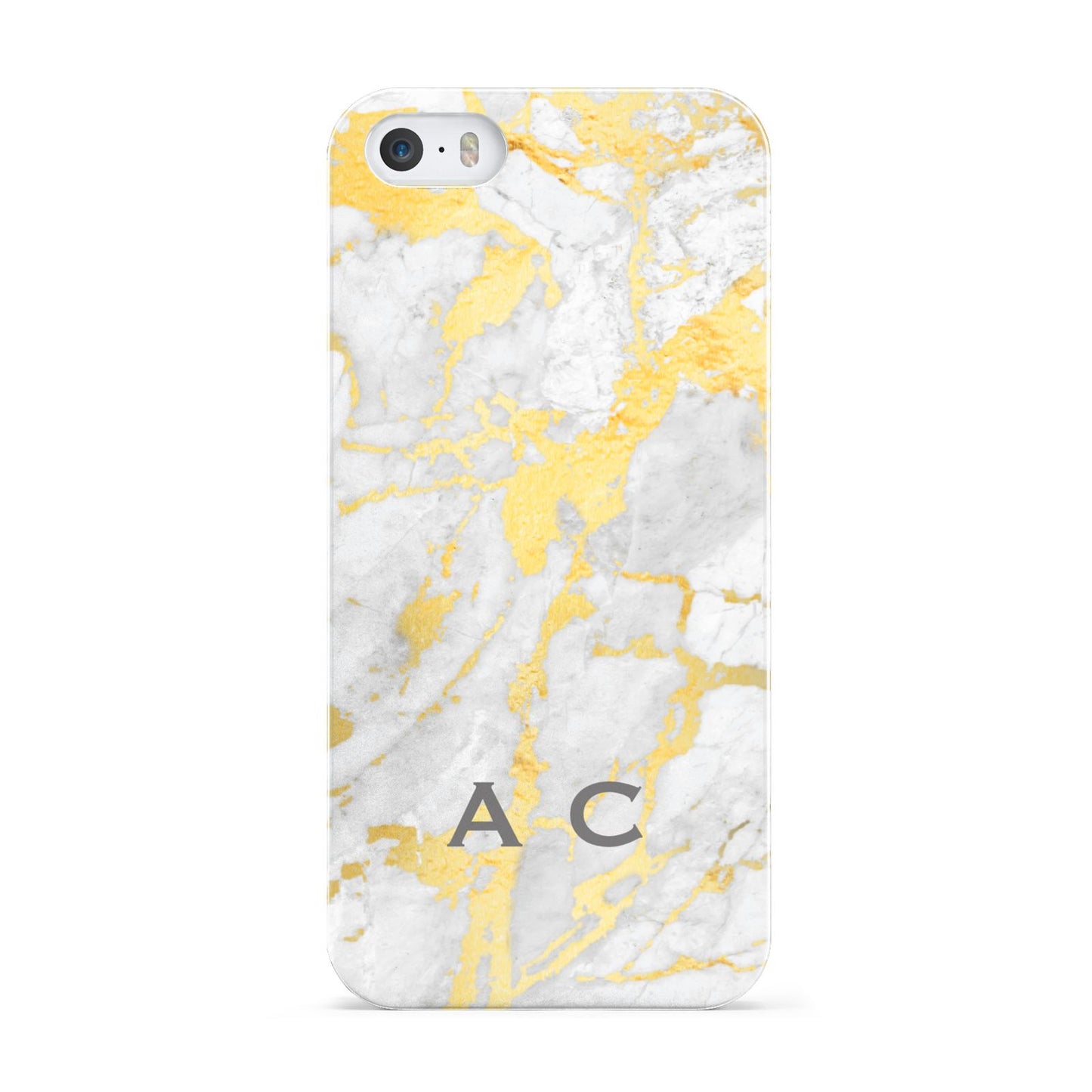 Gold Marble Initials Personalised Apple iPhone 5 Case