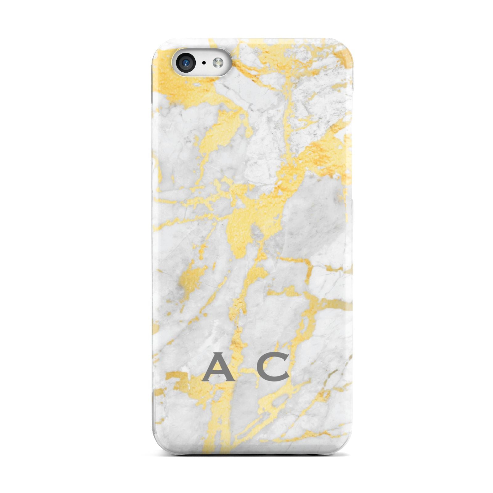 Gold Marble Initials Personalised Apple iPhone 5c Case