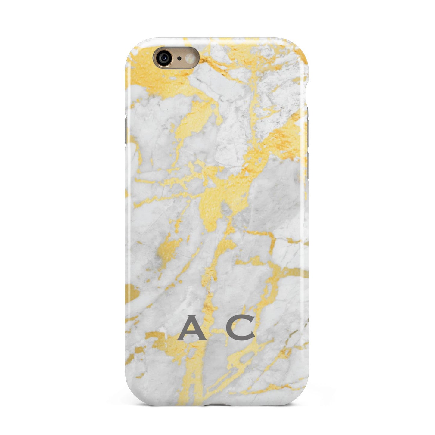Gold Marble Initials Personalised Apple iPhone 6 3D Tough Case