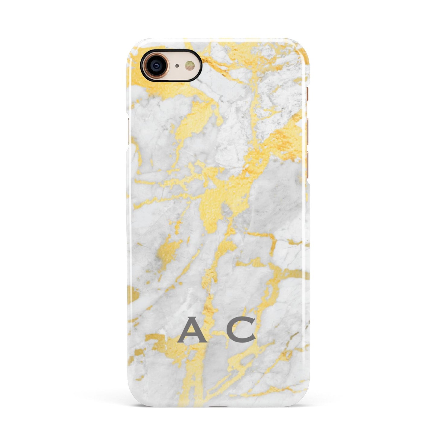 Gold Marble Initials Personalised Apple iPhone 7 8 3D Snap Case